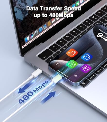 Power Up Efficiently: 100 W USB-C Fast Charger for Mac Book Pro & Air – 5.9 ft Cable for Rapid Charging of All USB-C Devices – Enhanced Safety Features, Optimal Compatibility for 2024-2016 Models Including i Pad Pro, Samsung Laptops, and More