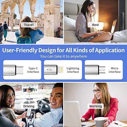 Versatile 3-in-1 Charging Cable – 6 FT Nylon Braided Universal Charger for i Phone 15, Android, and Samsung Devices – Lightning, Type-C, Micro USB Compatibility – Durable, Fast Charging Solution for Home and Travel – 2 Pack for Ultimate Convenience