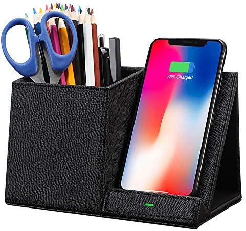 COSOOS Premium Fast Wireless Charger & Desk Organizer – Streamlined Charging Station for i Phone 15/15 Pro/15 Pro Max/14/13/12/11/XS/8 Plus & Samsung Galaxy S21/S20+/S10/Note 10/Note 9 (AC Adapter Not Included) – Ultimate Workspace Efficiency & Speed Enhancement Elevate your charging experience with the COSOOS Premium Fast Wireless Charger, expertly crafted to streamline your workspace while ensuring rapid power delivery to a wide range of smartphones. This innovative charging station is perfect for tech-savvy individuals seeking a blend of functionality and style, accommodating i Phone models 8 Plus through 15 Pro Max and popular Samsung Galaxy variants. Designed with an integrated desk organizer, this sleek charger keeps your essential items like pens and notes within reach, promoting a tidy and efficient workspace. Its compact dimensions fit effortlessly on any desk, providing a clutter-free aesthetic. While the AC adapter is not included, this charger performs optimally with your existing accessories, making it a versatile addition to your setup. Built from high-quality materials for durability and easy maintenance, the COSOOS Fast Wireless Charger enhances productivity and elevates your workspace aesthetics, ensuring you’re always ready to power up without the hassle of tangled cords.