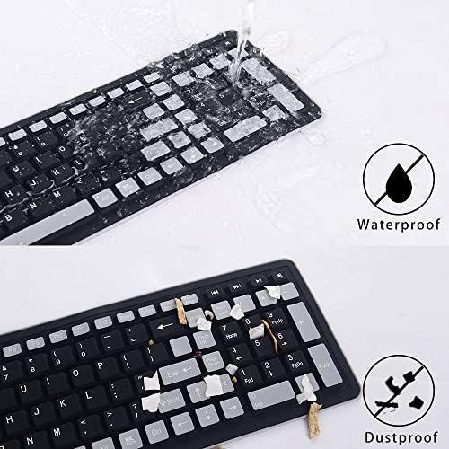 Portable 2.4 G Wireless Silicone Keyboard – Flexible, Rollable, and Waterproof Design for On-the-Go Typing – Full Size 107 Keys for Laptop, PC, and Notebook – Lightweight, Dustproof Travel Companion for Effortless Typing Anywhere