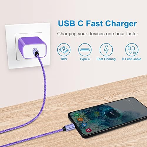20 W USB C Fast Charger with 6 ft USB C to C Cable – Rapid Charging Solution for Samsung Galaxy S25 Ultra, S24 FE, Pixel 9, and More – Compact, Durable, and Travel-Friendly Charger to Power Your Android Devices Efficiently