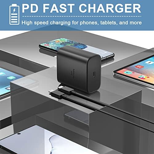 Rapid Charge 45 W USB Type C Power Adapter with 6.6 FT Cable for Samsung Galaxy – Ultimate Fast Charging Solution for S25/S25 Ultra/S24/S23/S22/Note Series – Enhanced Compatibility and Robust Build for Daily Demands