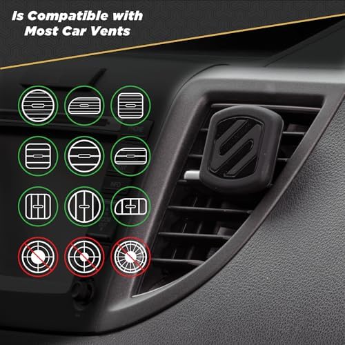 Scosche MXDM Ultra-Strong Magnetic Car Phone Holder – Secure Dashboard Mount for i Phone, Samsung & All Smartphones – Effortless Hands-Free Navigation & Enhanced Driving Safety with Durable Metal Plate