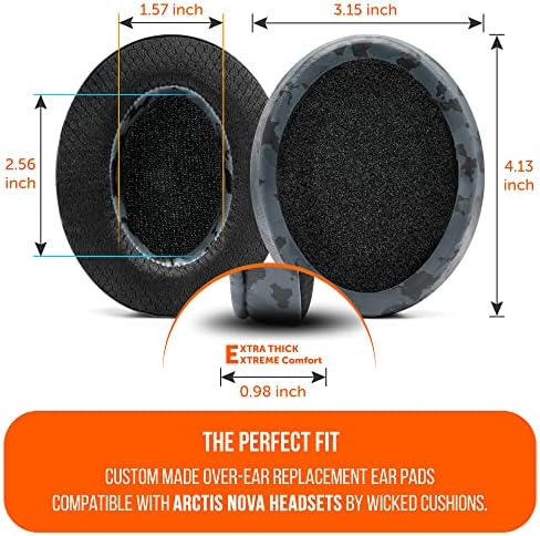 Upgrade Your Arctis Nova Experience with WC Freeze Cooling Gel Earpads – Optimal Comfort and Enhanced Sound Isolation for Pro Wired, Nova 7, 5, 4, 3, 1 Headsets – Designed by Wicked Cushions | Black | Superior Hybrid Fabric Technology for Long Gaming Sessions