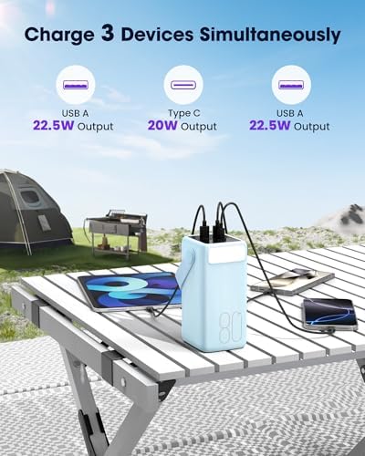 Ultra High-Capacity 70000 m Ah Power Bank – 22.5 W Fast Charging Portable Charger with LED Display & Built-In Flashlight – Ideal for Camping, Travel, and Emergency Use – Multiple Outputs for i Phone, Samsung, i Pad, and More – Stay Connected Anywhere with Long-Lasting Power Solution – Lightweight Design with Convenient Carry Strap and Real-Time Power Monitor – Comprehensive Safety Features Including Overcharge and Short Circuit Protection – Perfect for Outdoor Adventures and Unexpected Power Outages – Includes USB-C Charging Cable and 2-Year Customer Support for Peace of Mind