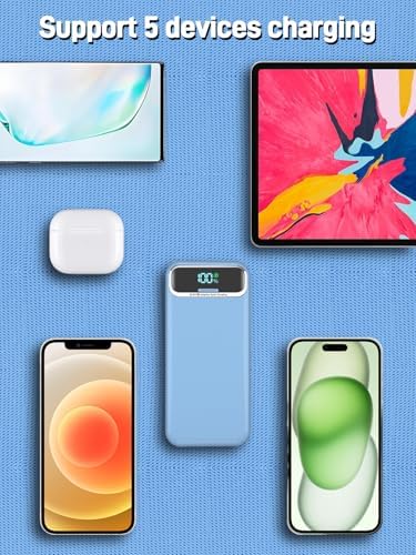 Ultimate 20,000 m Ah Portable Charger with Built-in Cables & AC Plug – Super Fast PD20 W & SCP22.5 W USB-C Power Bank for Quick Device Charging – LED Display & Universal Compatibility for i Phone, Samsung & More – Essential Travel Accessory for On-the-Go Power Solutions