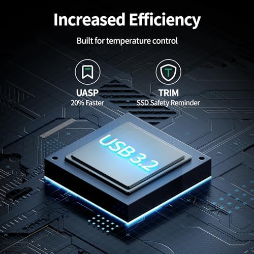 Ultra-Fast 10 Gbps NVMe SSD Enclosure – Tool-Free USB to M.2 & SATA Adapter for M Key & M+B Key Drives – Compact External Hard Drive Reader for 2.5″/3.5″ SSD/HDD – Maximize Storage Speed & Compatibility for Professionals and Tech Enthusiasts