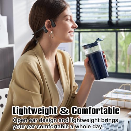 Revolutionary Waterproof Bone Conduction Bluetooth Earbuds – Open-Ear Design Perfect for Active Lifestyles with Youth Whisper Technology and Integrated Microphone for Superior Sound Clarity and Effortless Hands-Free Calls