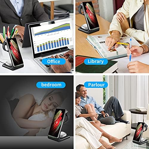 YOCUNKER 3-in-1 Wireless Charging Station Dock – Ultimate Fast Charging Solution for Galaxy Devices Including Watch 5/4/3/2, Buds Pro Plus, and S22/S21/S20 Series – Compact Design for Seamless Connectivity and Organized Workspace