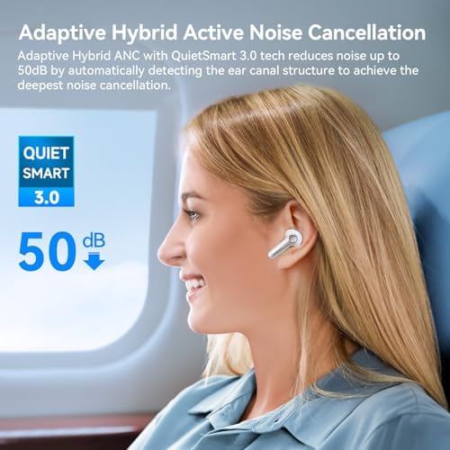 Unleash Superior Sound with Ear Fun Air Pro 4 Wireless Noise Cancelling Earbuds – Advanced Adaptive Hybrid Tech, Qualcomm Snapdragon Sound & apt X™ Lossless Audio for Exceptional Clarity – 52-Hour Playtime & Bluetooth 5.4 for Seamless Connectivity – Ideal for Music Lovers & Professional Calls