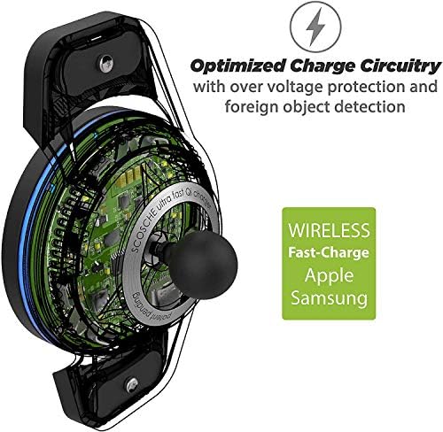 SCOSCHE Magic Mount Charge3 10 W Qi-Certified Vent Wireless Charger – Magnetic Phone Holder for Effortless Charging and Navigation in Your Car