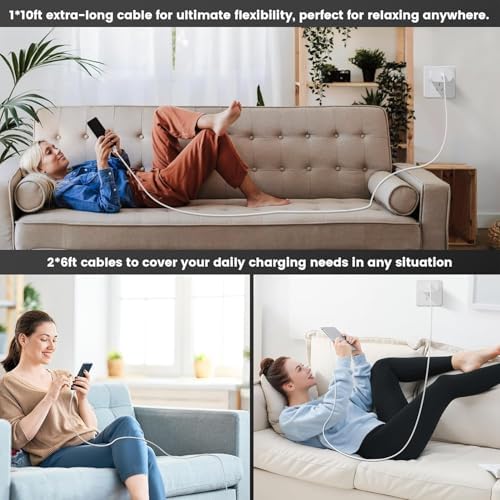 30 W USB-C Fast Charger for i Phone 15/16 & Samsung Galaxy S24/S23 – Ultra-Fast Charging with 6 ft Type C Cable – Compact, UL Certified Wall Adapter for Maximum Device Compatibility and Speed