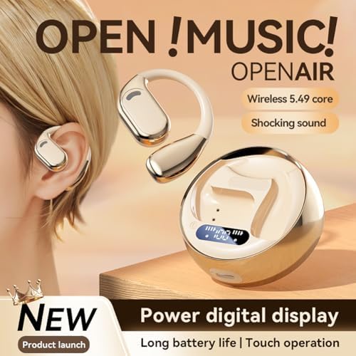 Revolutionary AI Translation Earbuds with Bluetooth 5.4 – Instant Multilingual Communication, Superior Immersive Audio Experience, and IPX4 Waterproof Protection for Active Lifestyles – Ergonomically Designed Over-Ear Fit with LED Connectivity Display – Your Essential Companion for Travel, Fitness, and Work Activities