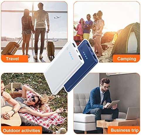 Ultra-Slim 10000 m Ah Portable Power Bank – Dual USB Outputs & USB-C Input, Compact External Charger for i Phone 12/13, Samsung S20, Tablets – Stylish Black and Red Design for Maximum Portability and Enhanced Device Compatibility