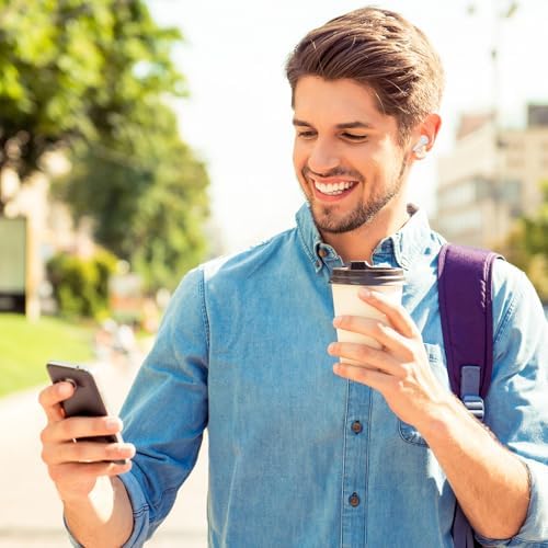 Premium Bluetooth 5.3 Wireless Earbuds for i Phone 16 & Galaxy S25 – Unmatched Noise-Canceling In-Ear Headphones with Deep Bass – Built-In Microphone for Seamless Calls – Sweatproof, Lightweight Design for Ultimate Comfort – Quick Charge Technology for Endless Audio Enjoyment