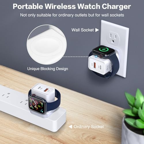 i Seeker Kit: 20 W Fast Charging Block for Apple Watch & Devices – Portable Dual Port USB C Wall Adapter for i Phone, Samsung, Android Tablets – Ultimate Charging Solution for Travel & Efficiency