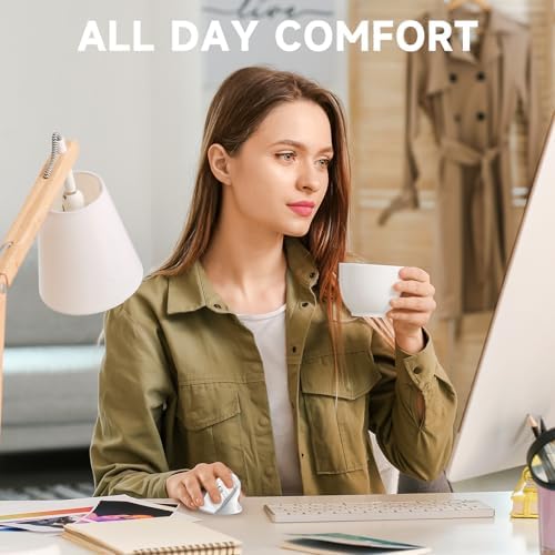 Elevate Your Comfort and Style with the memzuoix Purple Ergonomic Wireless Mouse – Right-Handed Vertical Design for Natural Wrist Posture, Adjustable DPI of 800/1200/1600, Perfect for PCs, Laptops, and Desktops – Experience Lag-Free 2.4 G Connectivity and Enhanced Productivity!