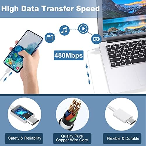 Elevate Your Charging Experience: 25 W USB C Fast Charge Block with 10 Ft Type C Cable for Samsung Galaxy S21-S24 & Note 20 – Optimal Power Delivery for Home and Travel – Exceptional Speed, Enhanced Safety Features, and Ultimate Compatibility for Android Devices