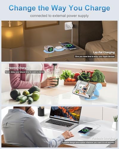 Ultimate 3-in-1 Magnetic Wireless Charging Station for Apple Devices – Foldable Travel Charger for i Phone 16/15/14/13/12 Pro Max, Apple Watch & Air Pods – Fast, Efficient, and Stylish Power Solution for On-the-Go Charging