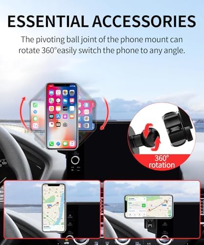 Maser Weller 360° Rotating Car Phone Holder for Honda Civic 2022-2025 – Mag Safe Compatible Mount for 7/9-inch Screens, Secure Clip Design that Preserves Air Vent Functionality and Enhances Driving Safety
