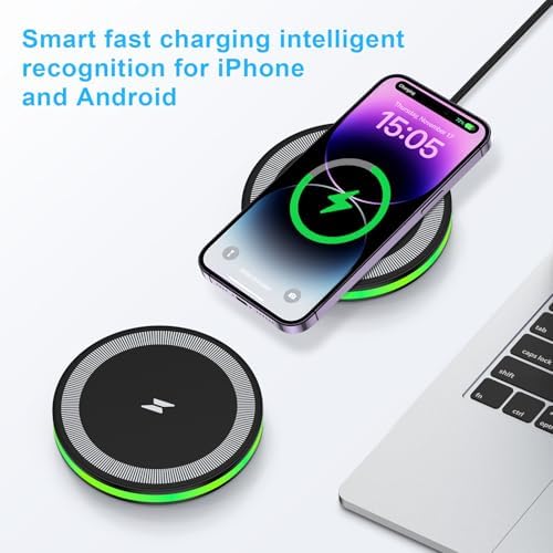 Ultra-Fast Wireless Charging Pad for Android & i Phone – 15 W High-Speed Charger Station for Samsung Galaxy S25 Ultra, S24, S23, S22, S21, S20, S10, and i Phone 16 Pro Max, 15, 14, 13, 12 – Intelligent Protection, Slim Design, and Universal USB-A Compatibility – Effortless Charging Experience with Smart Chip Technology – Perfect Travel Companion for Mobile Users Seeking Efficiency and Safety – Charge Multiple Devices with Confidence and Convenience – Quick Charge Compatible for Optimal Performance – Ideal for Galaxy Buds and Air Pods Pro – Elevate Your Charging Game with this Sleek and Portable Fast Charger