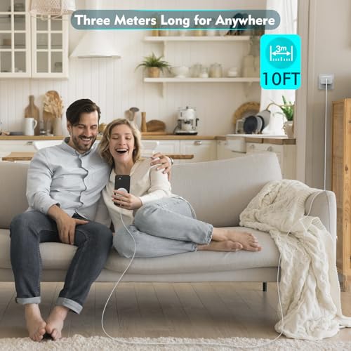 Ultimate 10 FT Magnetic Wireless Charger for i Phone | Fast 15 W Mag Safe Charging Pad | 2-Pack with Advanced Overcharge Protection | Compatible with i Phone 16/15/14 Series & Air Pods | Travel-Friendly Design for On-the-Go Power Solutions