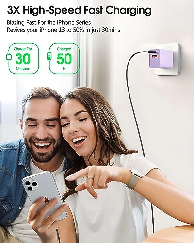 Dual-Port 20 W USB-C Wall Charger – 2 Pack Fast Charging Adapter for i Phone 15/14 & Apple Watch Series 8/7/SE – Compact Travel Power Plug with Smart Charging Technology for Enhanced Device Compatibility and Speed