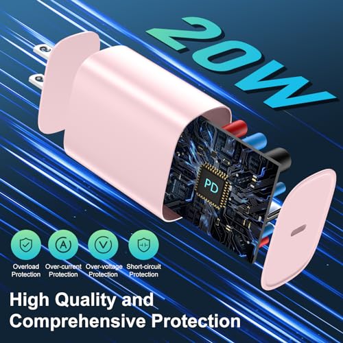 Rapid Charge Lightning Cable & 20 W USB-C Block for i Phone 14/13/12/11 – 3 FT Long Durable Fast Charger for i Pad and i Phone Models – Sleek Black Design for Enhanced Performance and Compatibility