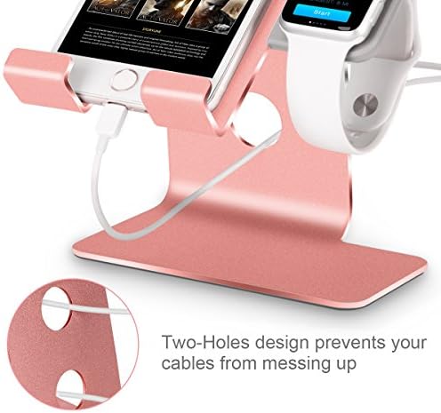 Sleek Dual Charging Station for Apple Watch & i Phone – Universal Compatibility for All Models (38 mm to 49 mm) – Fast-Charging Aluminum Dock in Silver Grey – Elevate Your Charging Experience with Enhanced Speed and Style – Perfect for Home or Office Organization – Tangle-Free Solution for Busy Lifestyles