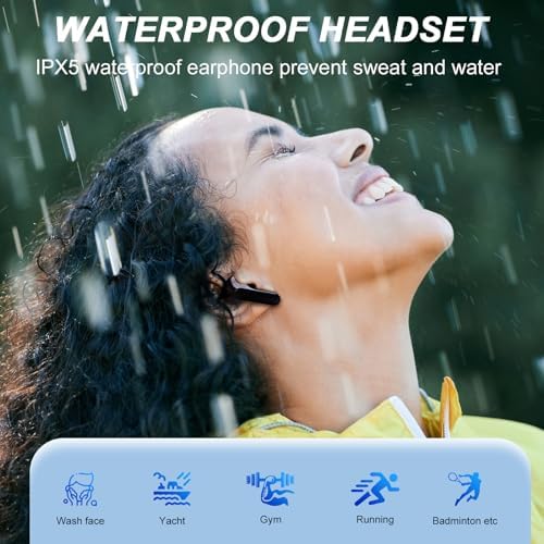 YAKEN YRKR Bluetooth 5.3 Wireless Earbuds with IPX5 Waterproofing – Lightweight Noise Cancelling Earphones Featuring Built-in Microphone and Wireless Charging Case for Seamless Audio Experience – Perfect for Active Lifestyles