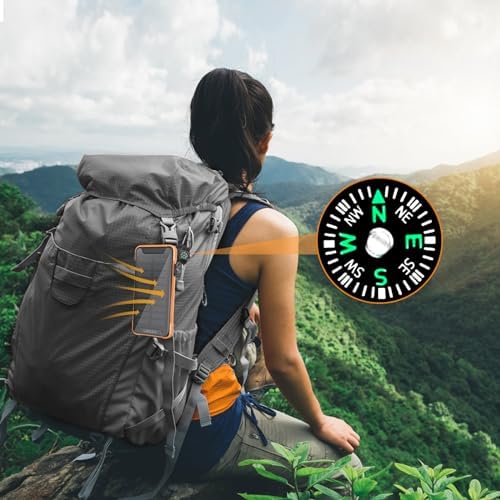 Lekzai 20,000 m Ah Solar Power Bank – Advanced Wireless Fast Charger with USB-C PD 20 W, Outdoor-Ready External Battery Pack Featuring LED Flashlight for Camping & Adventures in Vibrant Orange – Ultimate Compatibility & Speed for All Devices