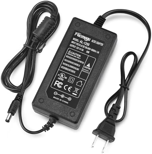 High-Efficiency 12 V 8 A AC to DC Power Adapter – 96 W Switching Supply for LED Strip Lights – 6.7 ft Power Cord – Universal Compatibility with 5.5 mm x 2.5 mm & 2.1 mm Connectors – Robust, Long-Lasting Power Solution for Home and Professional Use – Enhanced Performance & Economical Design