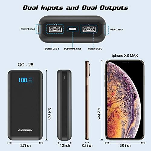 High-Capacity Ayeway 26800 m Ah Portable Power Bank with Dual USB Output and Digital Display – Fast Charging for i Phone, Samsung, and More – Ultimate Travel Companion for On-the-Go Charging