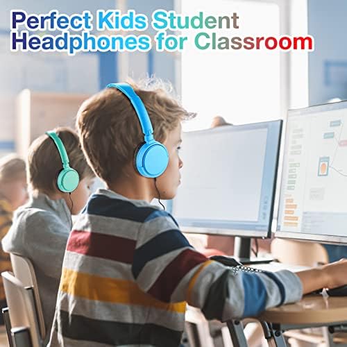 Yunsailing 18-Pack Adjustable Over-Ear Headphones for Students – Durable and Hygienic Wired Classroom Audio Solution with Individually Wrapped Earbuds for Optimal Learning Engagement (Black)