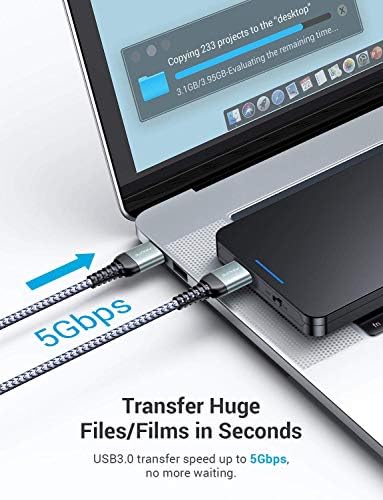 High-Speed AINOPE 2-Pack USB 3.0 A to A Male Cable – 6.6 FT Durable Male-to-Male Connection for KVM Switch, External Hard Drives, Laptops & TVs – Reliable Data Transfer Up to 5 Gbps for Enhanced Productivity and Versatile Use