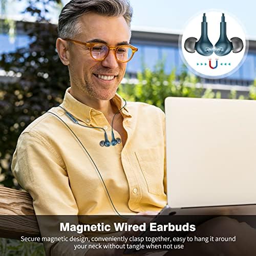 Magnetic USB C Earbuds for Samsung Galaxy S24 Ultra, S23 FE, S22, S21, A54, A53 & i Phone 16, 15 Pro Max – Noise Isolating Wired Headphones with Microphone and Volume Control for Enhanced Audio Experience – Perfect for Music Lovers and Professionals