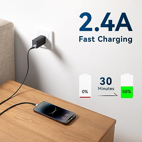 15 FT Extra Long i Phone Charger Cable – Apple MFi Certified Braided Lightning Cable for Fast Charging – Compatible with i Phone 14 Pro Max, 13, 12, 11, X, XR, XS, SE, 8, 7, 6, 5 & i Pad – Durable Black Design for Ultimate Convenience and Mobility