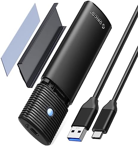 Ultra-Fast ORICO Aluminum M.2 NVMe SSD Enclosure – Tool-Free 10 Gbps USB-C Adapter for 2230/2242/2260/2280 PCIe M-Key SSDs – Thunderbolt 3 Compatible External SSD Case with Enhanced Heat Dissipation and 4 TB Support for Optimal Data Management and Storage Solutions