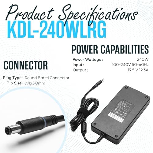 High-Performance 45 W USB-C Dell Laptop Charger – UL Certified Fast Charging Adapter for XPS, Latitude, and Inspiron Models – Exceptional 5 V/20 V 2.25 A Power Delivery with Global Voltage Support – Reliable and Versatile Power Solution for On-the-Go Professionals