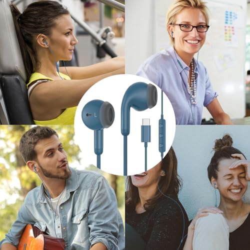 Premium USB C Earbuds for i Phone & i Pad – Superior Hi-Fi Stereo Headphones with Advanced Noise Isolation, Integrated Microphone, and Effortless Volume Control – Ideal for Audiophiles and Creative Professionals – Lightweight Ergonomic Design for Ultimate Comfort and Seamless Device Compatibility