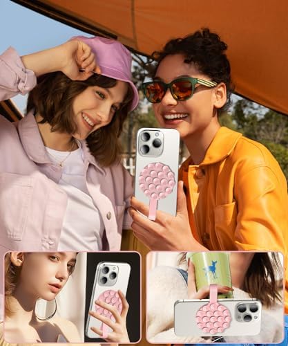 Magnetic Suction Cup Mount for Mag Safe Devices – Effortless Hands-Free Phone Holder with Premium Anti-Slip Silicone Grip for Content Creators – Ultra-Stable, Lightweight Accessory Perfect for Tik Tok and Photography on the Move