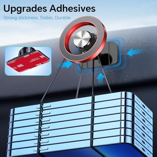 Kaistyle Mag Safe Car Mount: Ultra-Strong 20-Magnet Magnetic Phone Holder with 360° Rotation for i Phone 12-16 Plus | Premium Dashboard Accessory for Safe Navigation | Effortless Installation & Maximum Stability for Modern Drivers