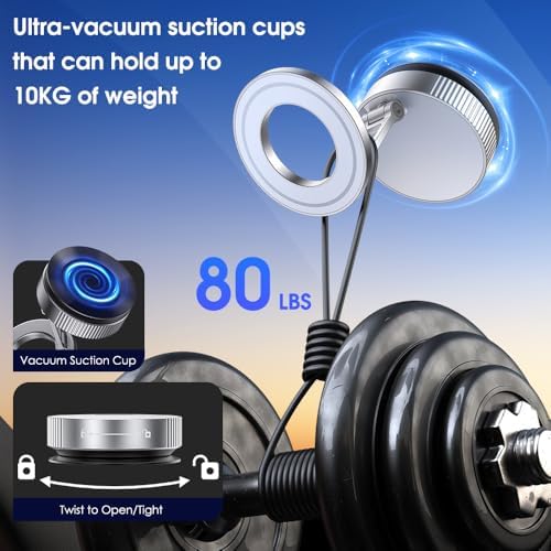 Vacuum Suction Magnetic Phone Holder for Car，Magsafe car Mount [Mag Safe] 360° Vacuum Magnetic iPhone Stand for Car/Desktop/Mirror/Bathroom/Gym，Car Mount for iPhone 16 Pro Max/Android – Enhanced Compatibility and Speed