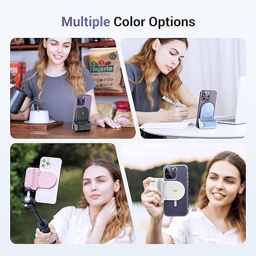Transform Your Smartphone Photography with the JJC Magnetic Camera Grip Handle – Lightweight Ergonomic Phone Accessory with Wireless Shutter Remote & Tripod Compatibility for i Phone and Android Users, Stylish White Finish for Enhanced Control and Effortless Shooting