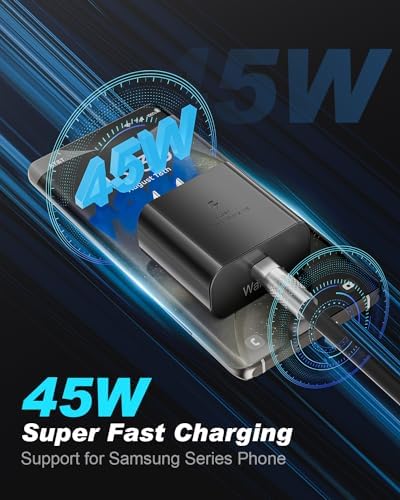 Dual Pack 45 W USB-C Charger Block with 3.3 FT Fast Charging Cables – Ultimate Universal Compatibility for i Phone 15/16 and Samsung Galaxy S24/S23/S22 Ultra/Note 20 – Rapid Power Delivery and Enhanced Portability for Home, Office, and Travel – Durable Charging Solution for All Devices