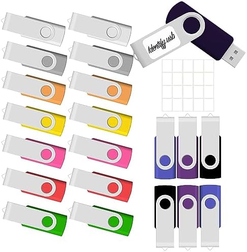 Maximize Your Storage Potential with the JBOS 10-Pack of 4 GB USB Flash Drives – Durable Swivel Design, Enhanced USB 2.0 Compatibility, Ideal for Documents & Multimedia, Sleek Black Finish with Label Sheets for Organization, Perfect for Students and Professionals