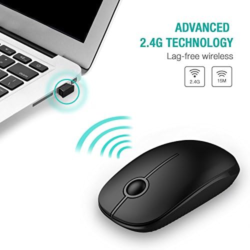 Sleek Vssoplor Wireless Mouse – Ultra-Slim Silent Optical Companion for Laptops & PCs | 2.4 GHz Nano Receiver, Perfect for Quiet Workspaces & Travel | Enhanced Compatibility for Windows, Mac & Linux