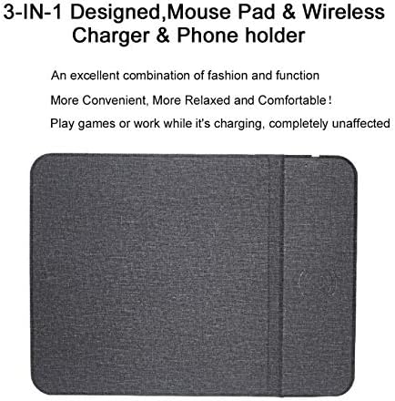 Innovative Qi-Certified Wireless Charging Mouse Pad – 15 W Fast Charger for i Phone & Samsung – Elevate Your Workspace with Non-Slip Design & Enhanced Device Compatibility – Essential Desk Accessory for Seamless Charging & Precision Tracking