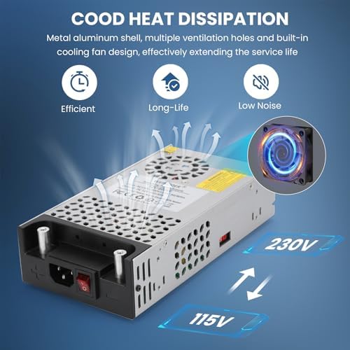 High-Efficiency 110 V AC to 12 V DC Power Supply Converter – 50 A 600 W Transformer Ideal for RVs, Pumps, LED Strips & LCD Monitors – Reliable Performance with Advanced Safety Features and Versatile Compatibility