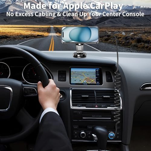 Rombica 105 W MFi Certified Dual USB-C & USB-A Fast Car Charger for i Phone 16 Pro Max – Ultimate Portable Power Solution with 6 FT Coiled Type-C Cable for Rapid Charging on the Go, Perfect for Road Trips and Daily Commuting